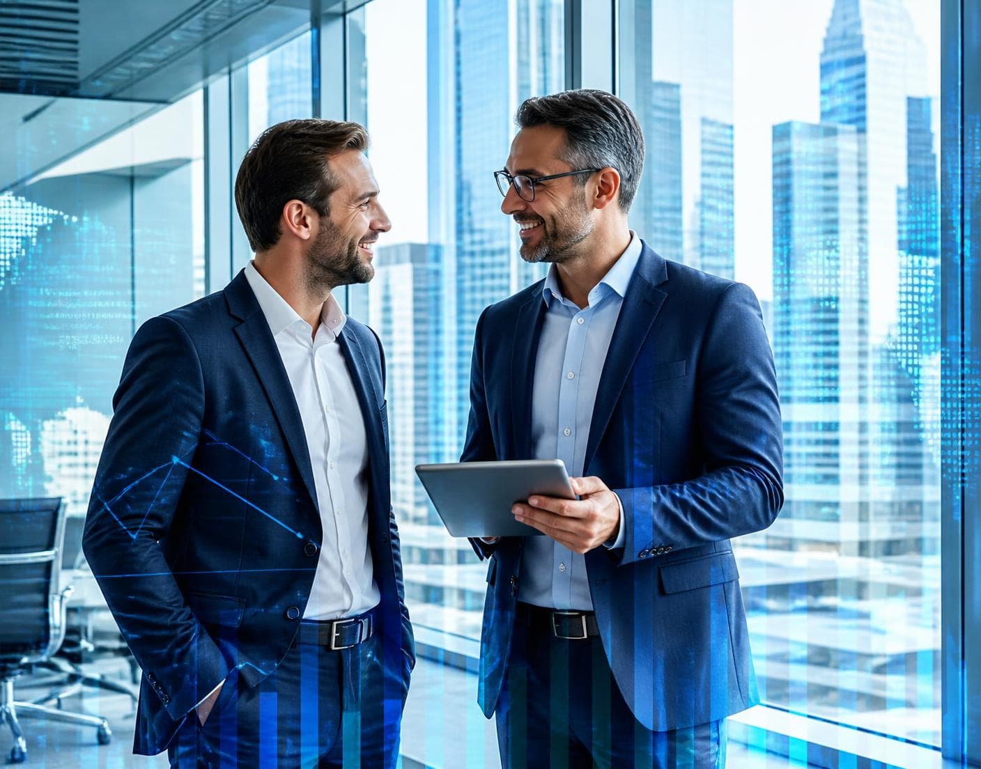Two Extern Sales professionals reviewing commercial results